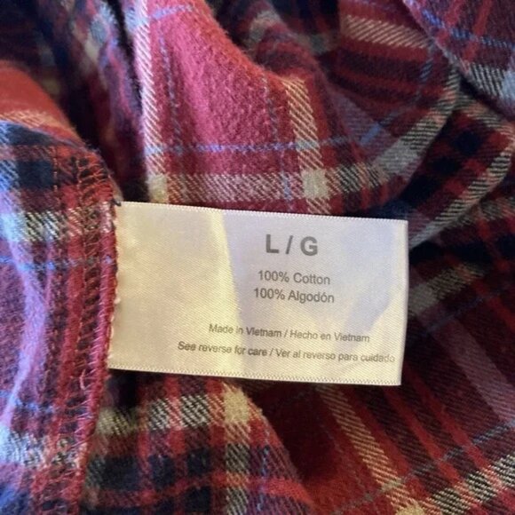Eddie Bauer Flannel Shirt Mens‎ Large Red Plaid Multicolor Long Sleeve Button - Picture 5 of 5